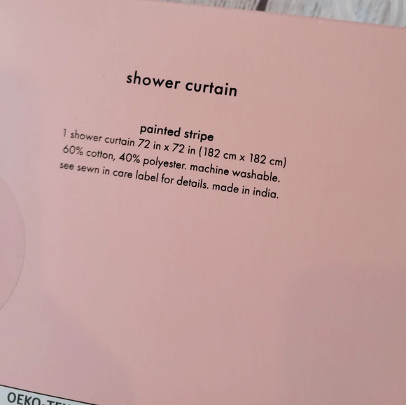 Kate Spade ♠️ Fabric Shower Curtain Painted Stripe •New in Package• - Picture 5 of 6